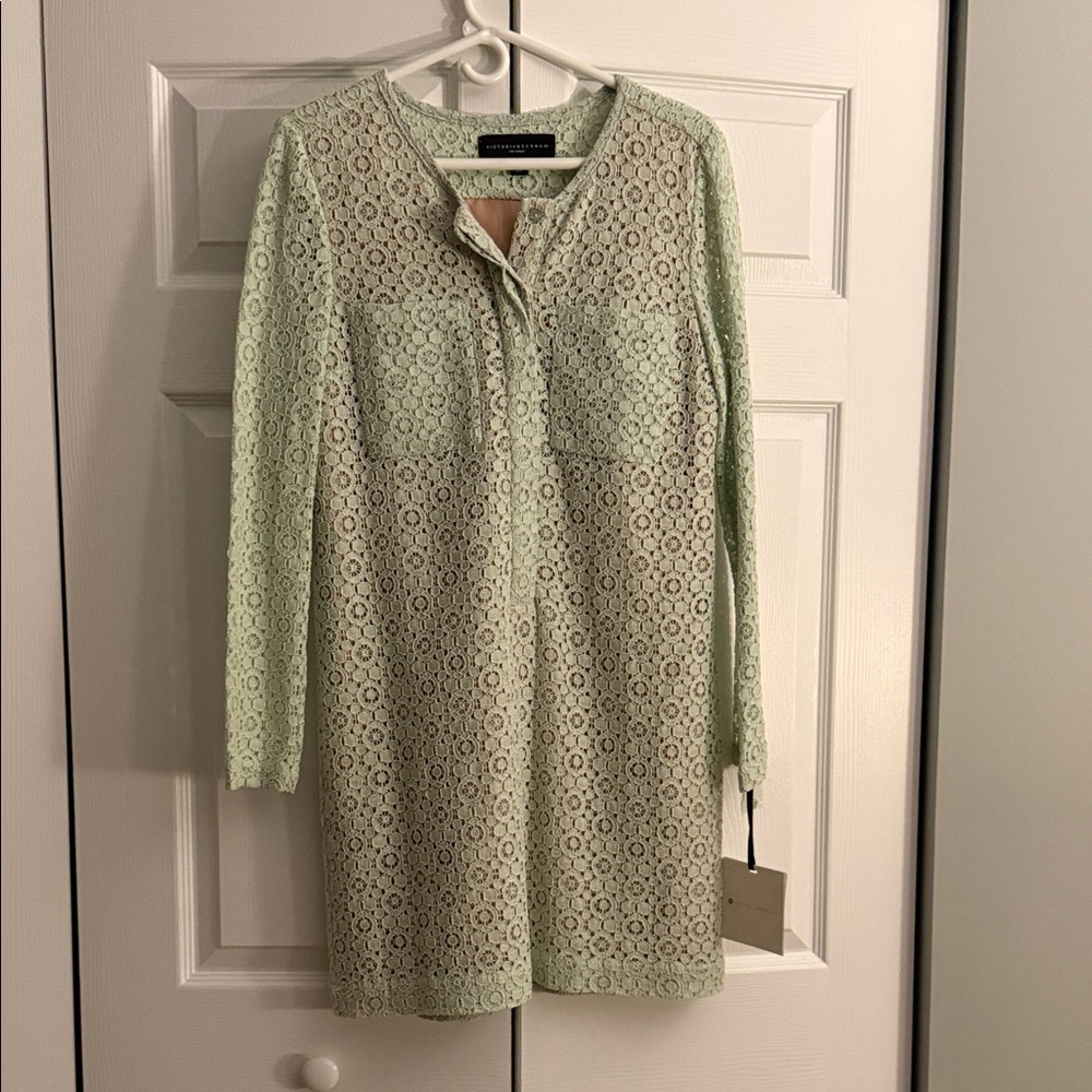 Victoria Beckham for Target Mint Lace Long Sleeve Dress